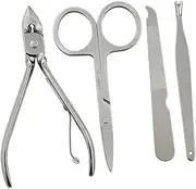 Beavorty Manicure Kit 12pcs Stainless Steel Nail Tool Set with Cuticle Scissors Nail Clippers Catcher for Home Travel
