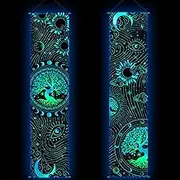 Tiamon 2 Pieces Black Light Art Wall Decor Trippy Blacklight Tapestry UV Reactive Tapestry Poster Banner Aesthetic Room Hanging Backdrop for Hippie Bedroom Home Decoration(Tree of Life)