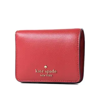 【KATE SPADE】Madison 防刮對開釦式短夾-紅色