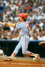 Larry Bowa Philadelphia Phillies bats against the Atlanta Braves a- Old Photo