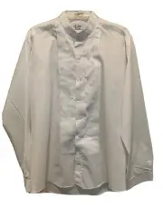 New Devin Michaels Banded Formal White Shirt with Pleated Front Medium 32/33 NWT