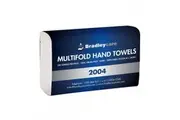 New Bradley Bradleycare 2004 Slimline Hand Towel - White 3 X Carton (16 Packs)