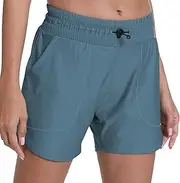[bepopotan] Running Shorts for Women with Liner Athletic Sport Pants Lightweight Gym Workout Shorts with Pockets
