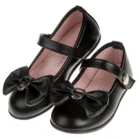 在飛比找momo購物網優惠-【布布童鞋】台灣製蝴蝶結霧面黑色兒童公主鞋(K8Q896D)