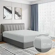 Luxury Wrinkle and Fade Resistant Double Brushed Ultra Soft Microfiber 14-Inch Standard Pocket Single Fitted Sheet, Light Gray, Twin