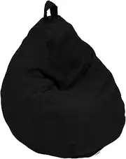 Bean Bag Chair Cover No Filler, Soft Corduroy Bean Bag Cover Plush Toys Organizer Holder Comfortable Beanbag Chairs Cover with Handle Stuffed Animal Bean Bag Storage for Kids Adults Plush Toy (Black)