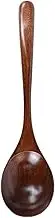 1Pcs Wooden Spoon Kitchen Cooking Soup Dinner Teaspoon Coffee Honey Dessert Ice Cream(Brown)