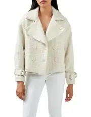 [Belle & Bloom] Power Over Me Tweed Jacket in Beige