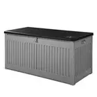 Outdoor Storage Box 270L Container Lockable Garden Bench Tool Shed Grey Gardeon
