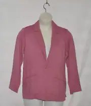 Joan Rivers Crinkle Texture Button Front Blazer Size S Heather Rose