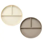 2 Pcs Compartment Plate Child Individual Food Divider Small Portion Plates