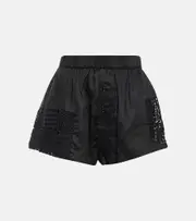 [SIR] SIR Rayure patchwork cotton shorts AU 6 black