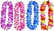 Pack of 4 Pcs Thicken 41 Inch Hawaiian Leis, 4 Color Lei for Graduation Party, Dance Party, Photo Prop in Outdoors (4 Pcs 4 Color)
