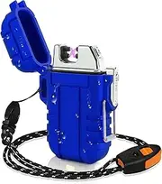 YESDEX Electric Plasma Lighter, Waterproof Flameless Dual Arc USB Rechargeable, Blue