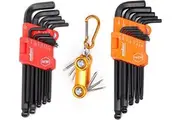 26Pc Allen Wrench Set Ball End Long Arm Hex Key Metric & Imperial With Holders