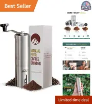 Precision Manual Coffee Grinder - 18 Adjustable Settings, Portable Stainless ...