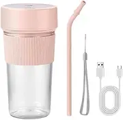 Portable Smoothie Blender - 350ml USB Rechargeable Fruit Juice Mixer,Straw Design Personal Size Blender for Smoothies and Shakes, Handheld Blender with 6 Blades, for Home, Kitchen