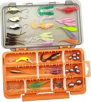 Folpus Fishing Tackles Set Accessories Gears Luminous Beads Jigs Fishing Lures Kit Soft Lures for Pike Perch Freshwater Saltwater