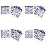 4x 40PK Bamboo Flower 16cm 3-Ply Dining Table Paper Napkin Disposable Towel Navy