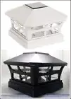 6-Pk Solar Black / Off White Fence Cap Lights for 5"X5" Vinyl/PVC or Wood Post