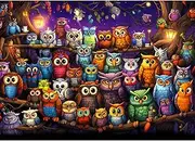 Chalzidar Jigsaw Puzzles for Adults 1000 Pieces, Interlock Perfectly Letter on Back No Dust, Home Decor Birthday Gift Toy for Men Women Elders Seniors, 1:1 Poster - Owl Family