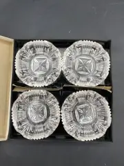 NEW Federal Glass Company Georgetown Pattern Ash Tray •Set of 4 Vintage USA Made