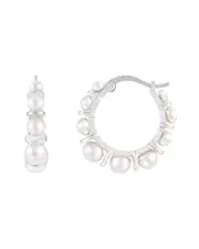 Splendid Pearls Silver 2.5-4.5mm Pearl Earrings