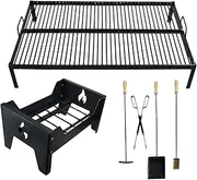 Premium Argentine Grill - Iron Argentina Grill - BBQ Parrilla Asado- grill with handle + brazier + Fire tools - Sor Pampa Grill (100 x 60 cm (40 x 24 inches))