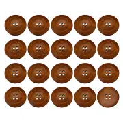 50Pcs Wooden Buttons 35mm 4 Hole Round Wood Sewing Button Craft, Coffee