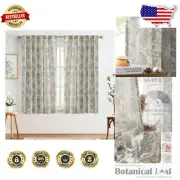 Gray Paisley Patterned 63" Light Filter Curtains - Linen Drapes for All Seasons