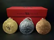Wendell August Flowers of Christmas 3-Piece Mixed Ornament Set, Metal, Handmade