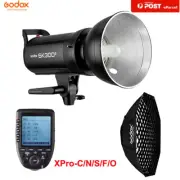 Godox SK300II Studio Flash Strobe + Xpro-C/N/S/F/O Trigger + 95cm Grid Softbox
