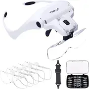 Magnifying Glasses with Light for Close Work Hands Free Headband Headset