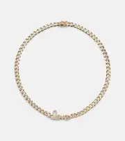 [Sydney Evan] Sydney Evan Love Script 14kt gold necklace with diamonds One Size gold