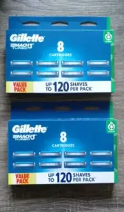 2 X Gillette Mach3 Turbo Blades 8 pack (16 cartridges)
