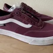 Vans Gilbert Crockett Mauve Wine White Skateboarding Skate Shoe - Size 9.5