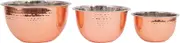 Creative Co-Op Hammered Stainless Steel Bowls in Copper Finish (Set of 3 Sizes)