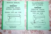 2-Book Library of Service Manuals for Singer Sewing Machines Class 1030 and 1036