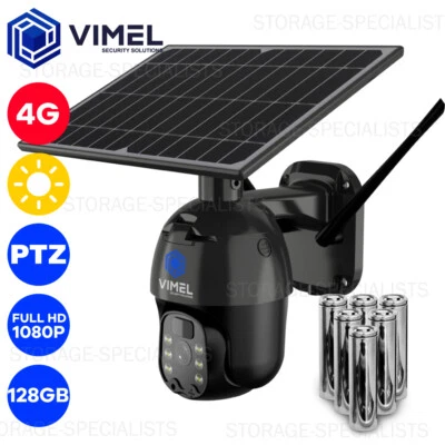 4G Solar Camera Home 128GB Wireless Security Night Vision Remote View PTZ CCTV