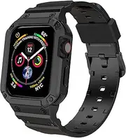 [SUIMUMU] Compatible with Apple Watch Strap Band Case 45mm 44mm 41mm 40mm Women Men,Rugged Case and Band for Apple Watch Series 8 7 6 5 4 SE (40mm/41mm,#1)