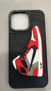 Luxury IPhone 14 PRO MAX for Case 3D Classic Sneaker-Jordan Red Black