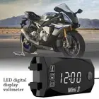 Waterproof IP67 3 In 1 Thermometer Voltmeter Digital Time Clock DC 6V-30V