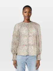 Floral Printed Sheer Blouse