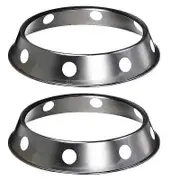 Stainless Steel Wok Ring - 2pcs Metallic Round Bottom Wok Rack - Universal Size 10.43x11.8inch Silver