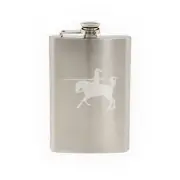 Historical Medieval- Knight on Horsback Armor Sword #2 -8 oz etched flask