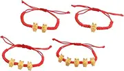 [COLLBATH] Rabbit Bracelet Braided Rope Chinese Style Zodiac Adjustable String Wrist Jewelry