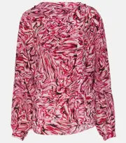 [Isabel Marant] Isabel Marant Tiphaine printed silk blouse AU 14 red