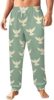 [Generic] Men's Sweatpants, Minimal Dove Illustration-22, Polyester Joggers, Sweatpants Jogging Pants for Workout Running