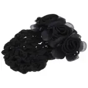 2 Pcs Flower Net Head Hair Clip Cover Accessories for Women Miss
