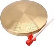 Sosoport Gongs and Drums Instruments Hand Gong with Hammer Gong Instrument Large Handheld Percussion Durable Hand Gong Gong Interesting Hand Gong Practical Hand Gong Copper